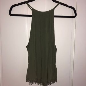 Green high neck top